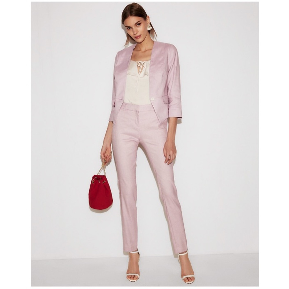 Express Columnist Ankle mid rise linen blend pants